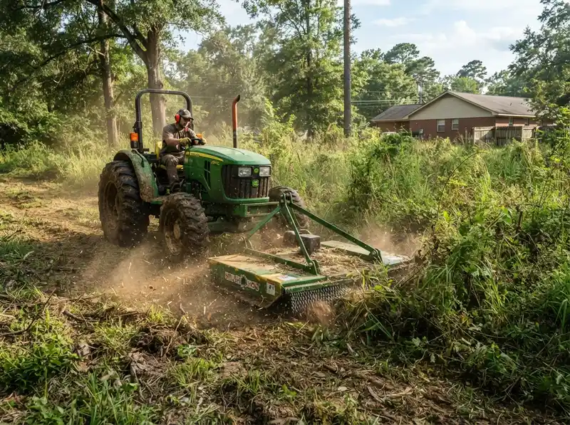Heavy brush hogging land clearing service