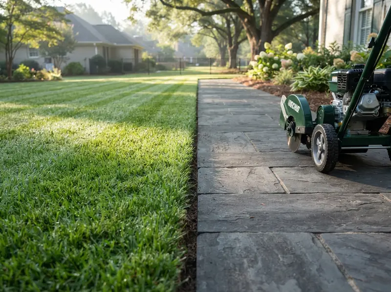 Professional precision lawn edging service