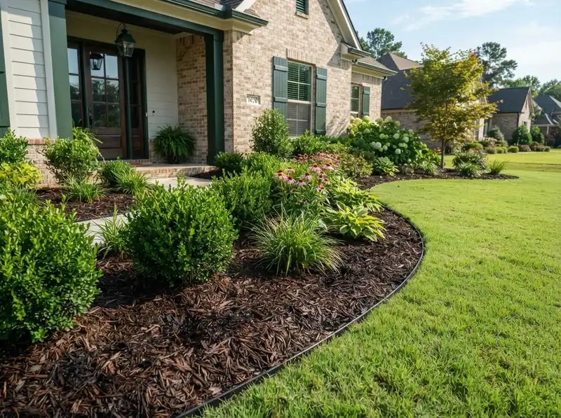 Fresh mulch installation by local landscaper Fresh mulch installation by local landscaper