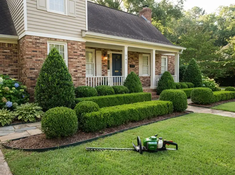 Professionally sheared shrubs and hedges